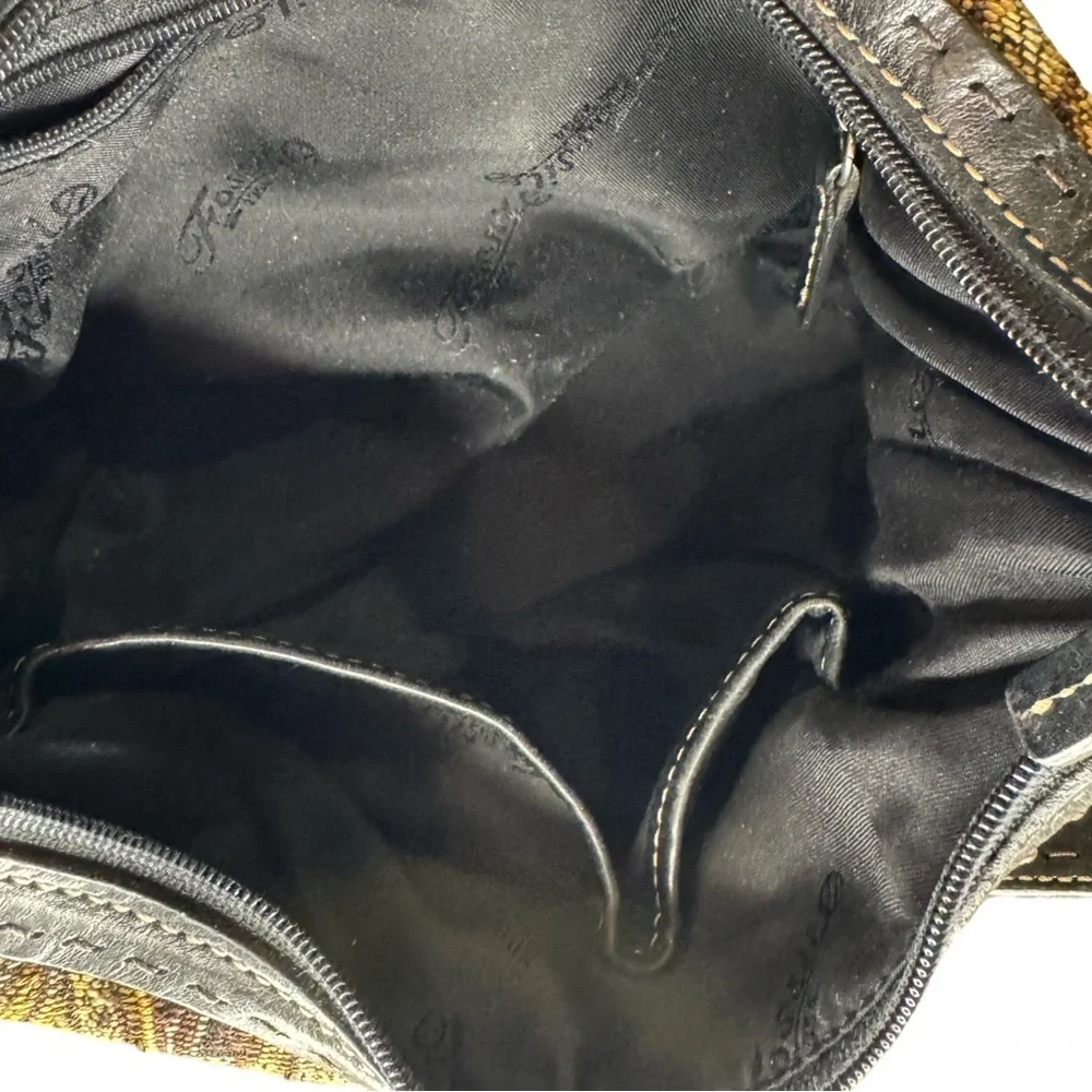 Fossil Gold and Brown Paisley Shoulder Bag